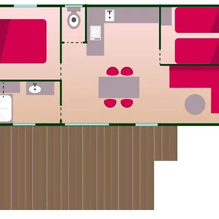 캠프장 Mobil Avec Terrasse - 2 Chambres, Jusqu'a 5 Pers. - Api-1-52-623 Salles-Curan