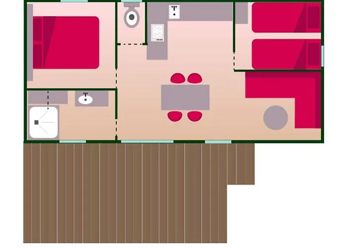 Campsite Mobil Avec Terrasse - 2 Chambres, Jusqu'a 5 Pers. - Api-1-52-623 Salles-Curan